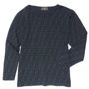 Fendi Navy Zucca Long Sleeve